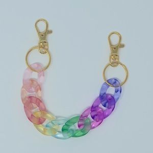 Frosted chunky acrylic chain link strap/charm for bags